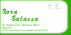 nora balassa business card