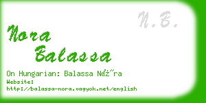 nora balassa business card